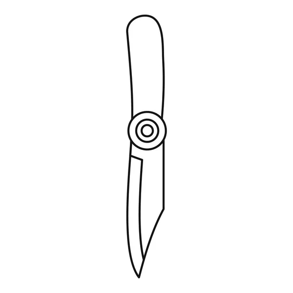 Icono de cuchillo de campamento, estilo de esquema — Vector de stock