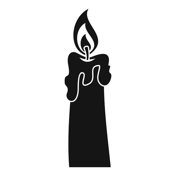 Ikona hořící svíčky, jednoduchý styl — Stockový vektor