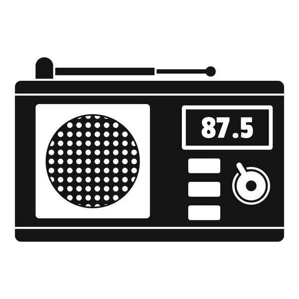 Старое радио с иконой антенны, простой стиль — стоковый вектор