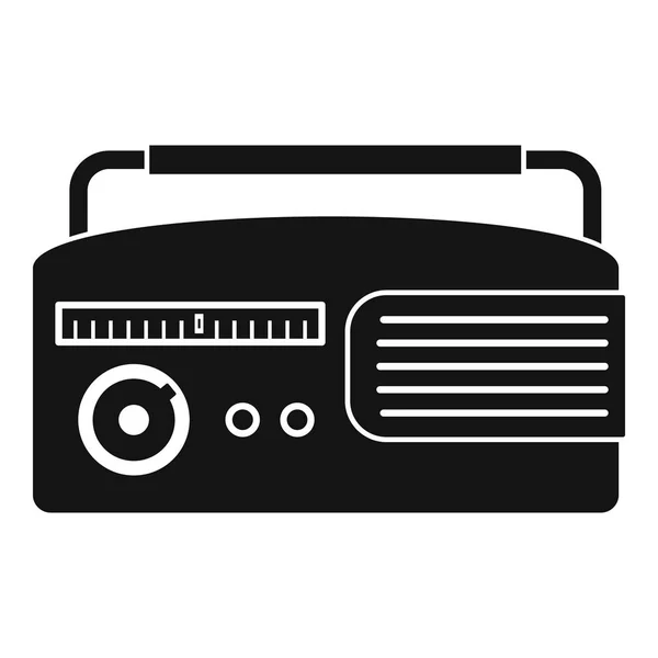 Retro rádió ikon, egyszerű stílus — Stock Vector