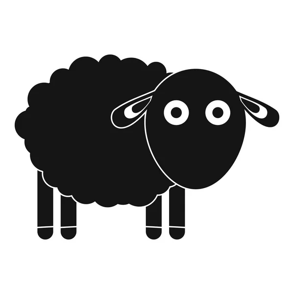 Ikona śmieszne owce, prosty styl — Wektor stockowy