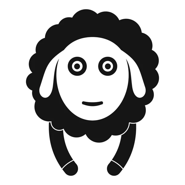 Front face sheep icon, simple style — Stock Vector