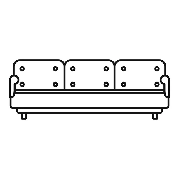 Sofa-Ikone mit Kissen, Outline-Stil — Stockvektor