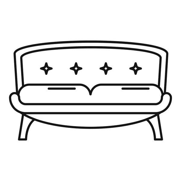 Icono de sofá viejo retro, estilo de esquema — Vector de stock