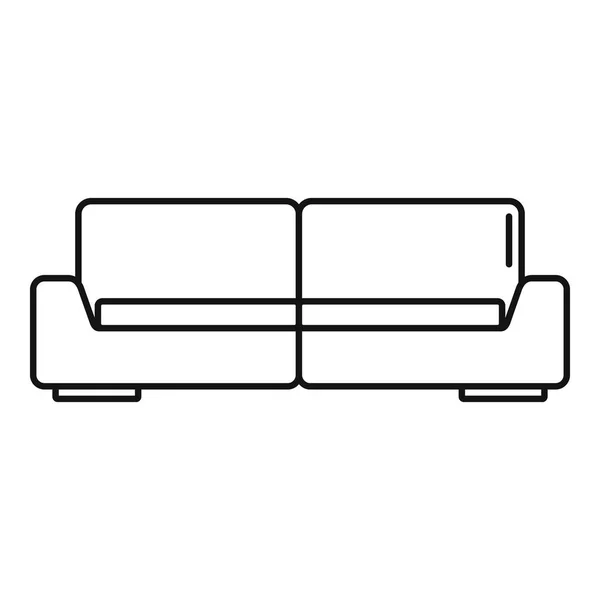 Ikon sofa modern, gaya garis besar - Stok Vektor