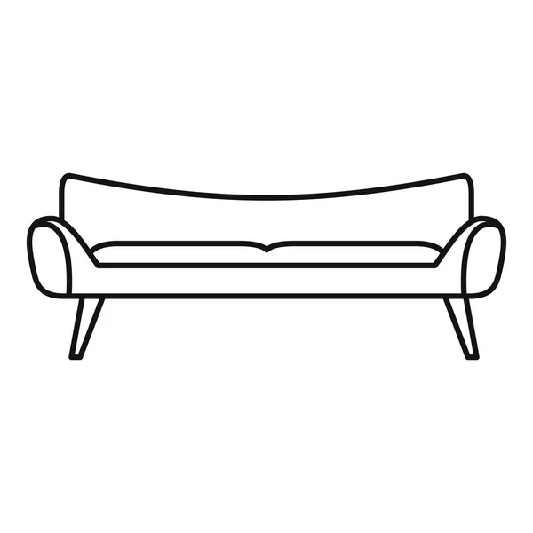 Ikon sofa kamar, gaya garis luar - Stok Vektor