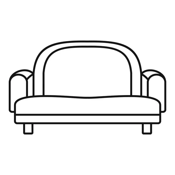 Fauteuil canapé icône, style contour — Image vectorielle