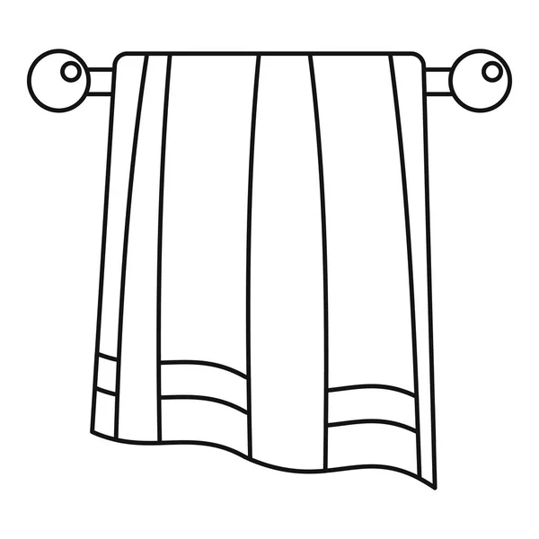 Bathroom towel icon, outline style — Stock Vector