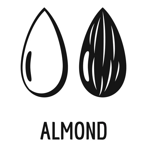 Almond icon, simple style — Stock Vector