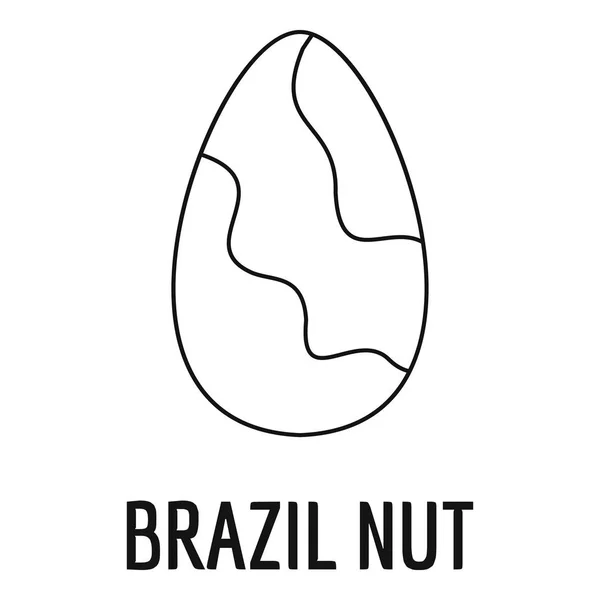 Brezilya Cevizi simgesi, anahat stili — Stok Vektör