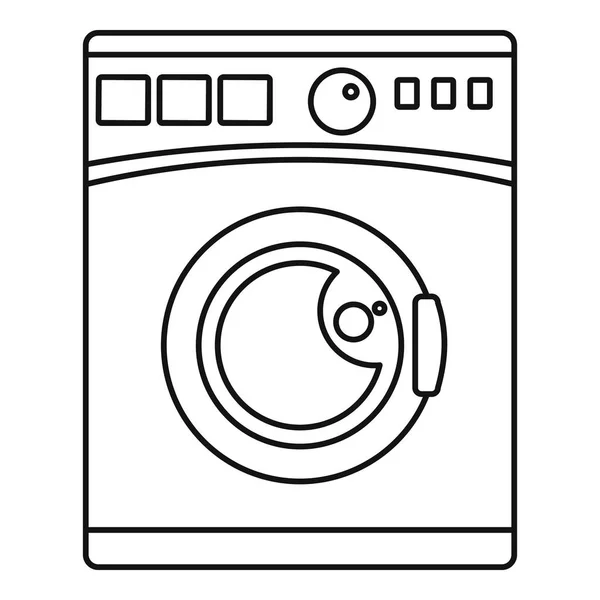 Tvättmaskin ikon, kontur stil — Stock vektor