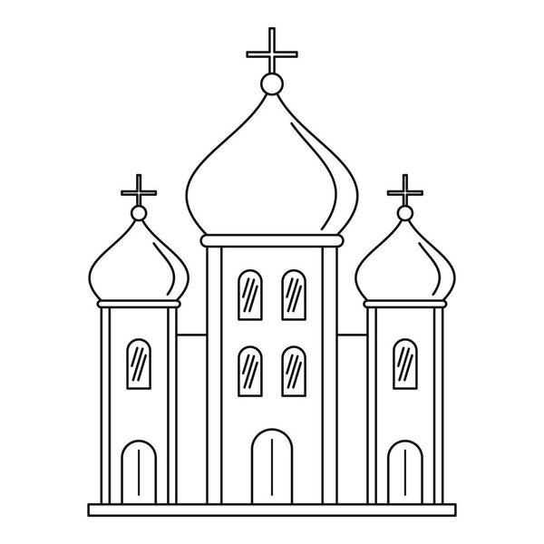 Christian church icon, outline style