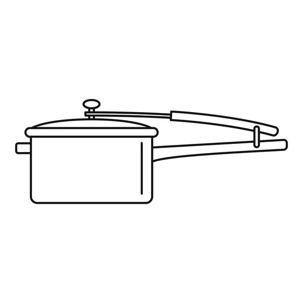 Icône de casserole, style contour — Image vectorielle