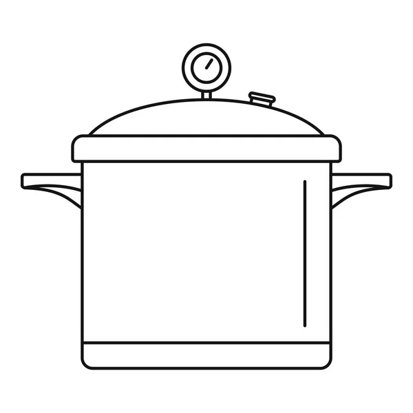 Gran icono de la cacerola de cocinero, estilo de esquema — Archivo Imágenes Vectoriales
