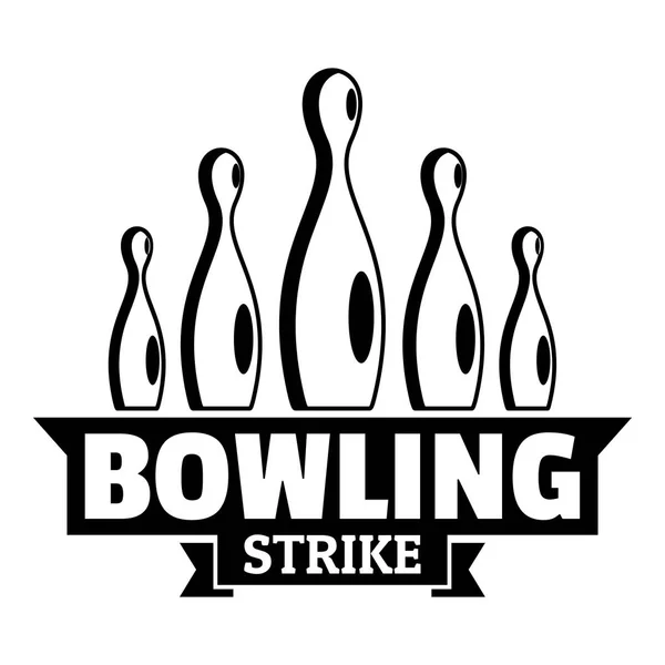 Bowlingschlag-Logo, einfacher Stil — Stockvektor