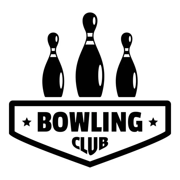 Logo del club de bolos, estilo simple — Vector de stock