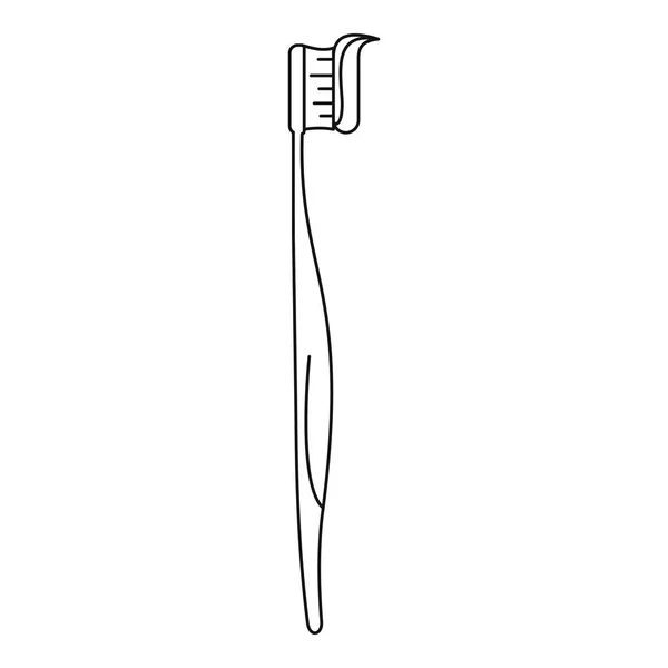 Icono de cepillo de dientes de pasta de dientes, estilo de contorno — Vector de stock