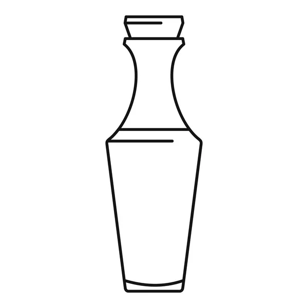 Иконка стеклянной бутылки, стиль контура — стоковый вектор