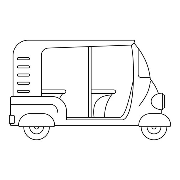 Icono de rickshaw indio, estilo de esquema — Vector de stock