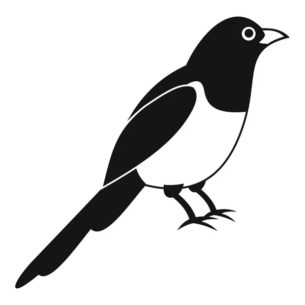 Icono de pájaro urraca, estilo simple — Vector de stock