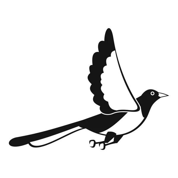 Magpie flyve ikon, enkel stil – Stock-vektor