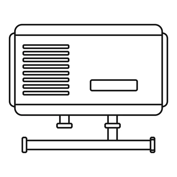 Icône de chaudière électrique, style contour — Image vectorielle