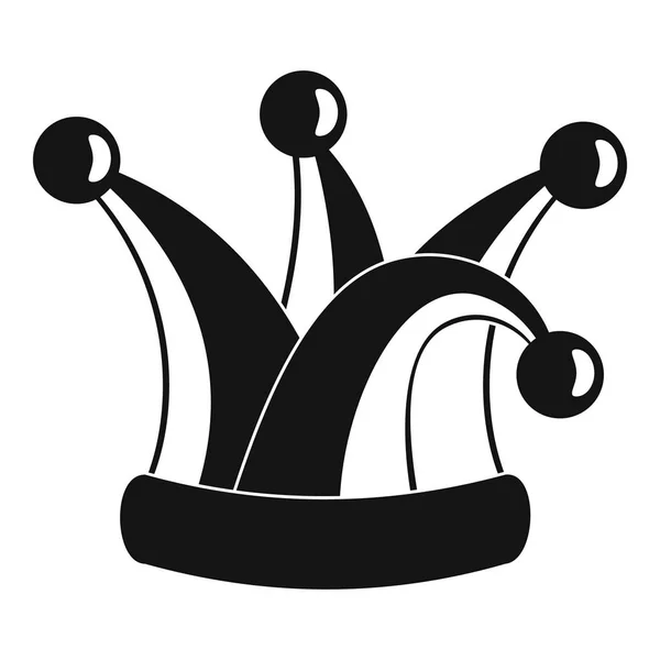 Ikona kapelusz królewski trefniś, prosty styl — Wektor stockowy