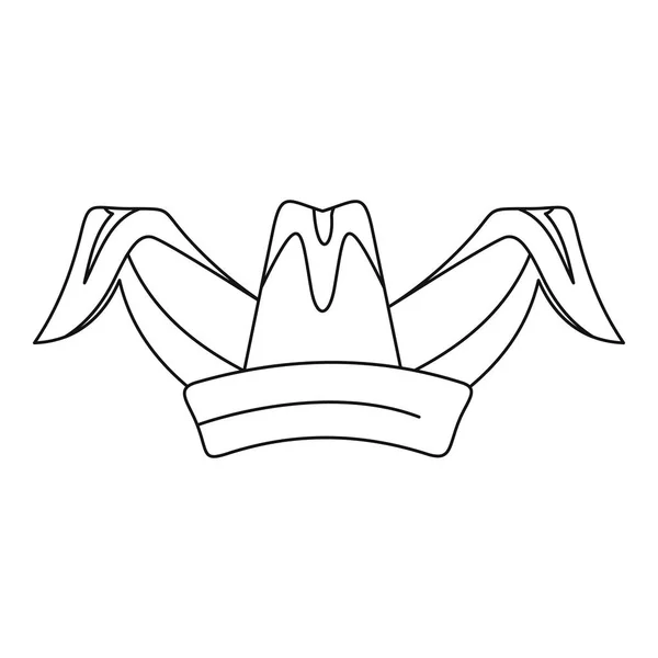 Icono de sombrero bufón, estilo de contorno — Vector de stock