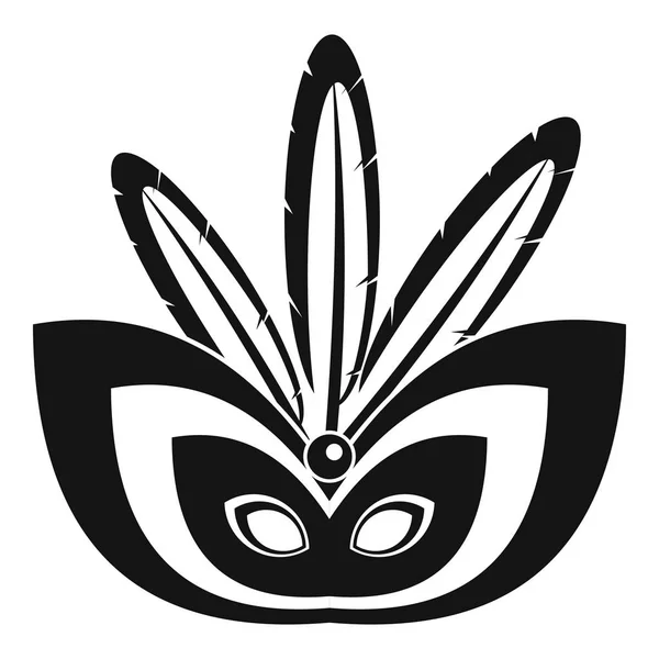 Рио икона праздничной маски, простой стиль — стоковый вектор