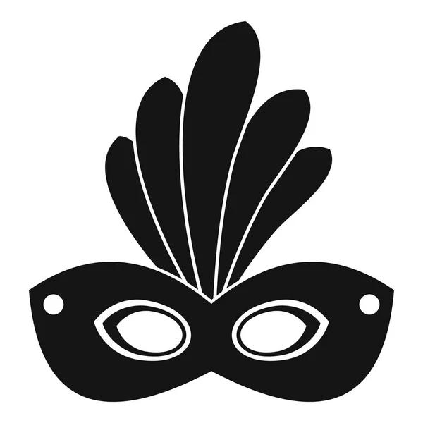 Brasil ícone máscara de carnaval, estilo simples — Vetor de Stock