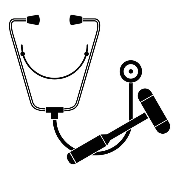 Stetoskop, hammare ikon, enkel stil — Stock vektor