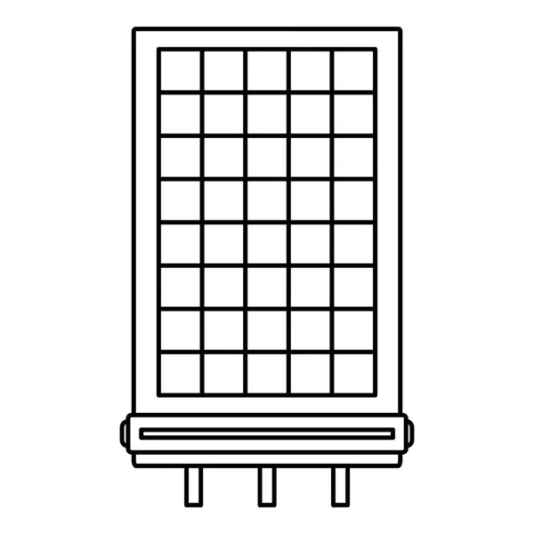 Solární baterie ikona, styl osnovy — Stockový vektor