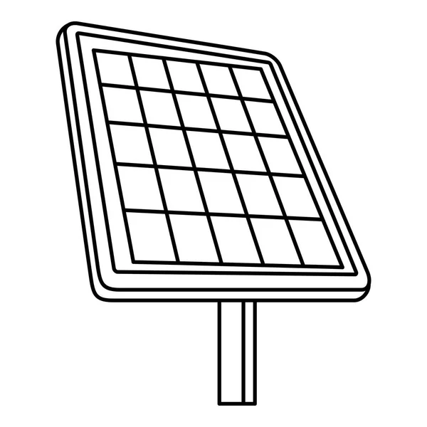 Solar panel icon, outline style — Stock Vector