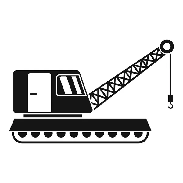 Icône de grue excavatrice, style simple — Image vectorielle