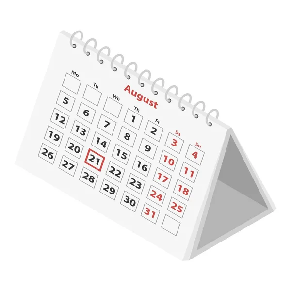 Calendar icon, isometric style — Stock Vector