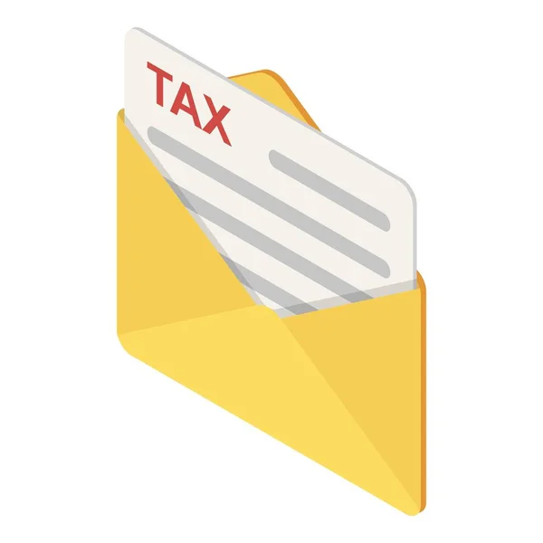 Mail tax icon, isometric style — Stock Vector