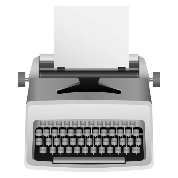 White typewriter mockup, realistic style — Stock Vector