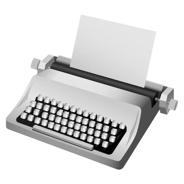 Vintage typewriter mockup, realistic style — Stock Vector