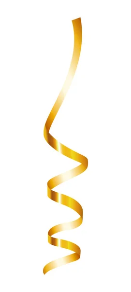 Modèle de ruban serpentine jaune, style réaliste — Image vectorielle