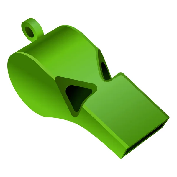 Зелений свисток макет, реалістичний стиль — стоковий вектор