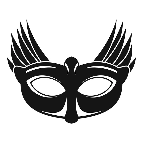 Masken-Ikone des Vogelkarnevals, einfacher Stil — Stockvektor
