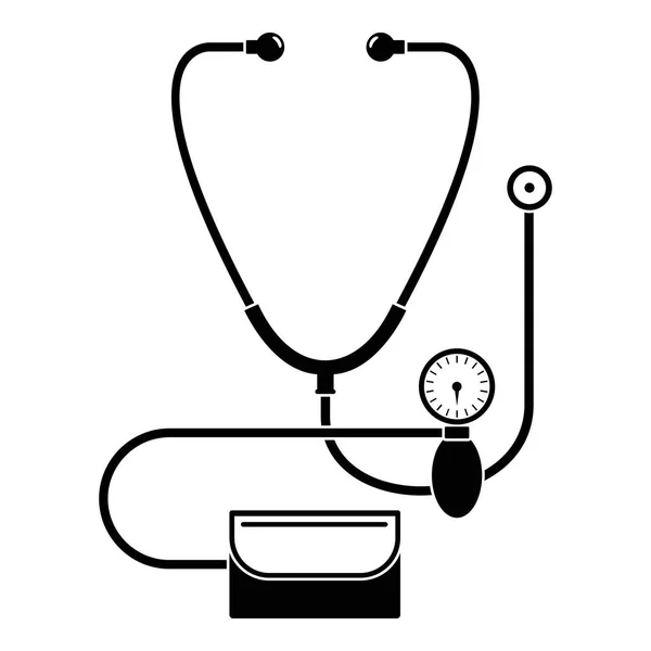 Stetoskop, ikona ciśnienia krwi, prosty styl — Wektor stockowy