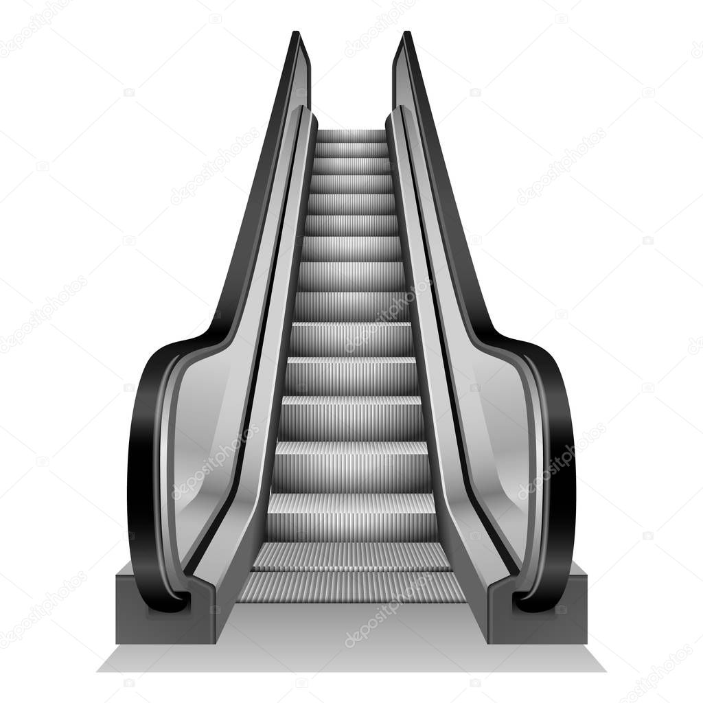 Escalator mockup, realistic style