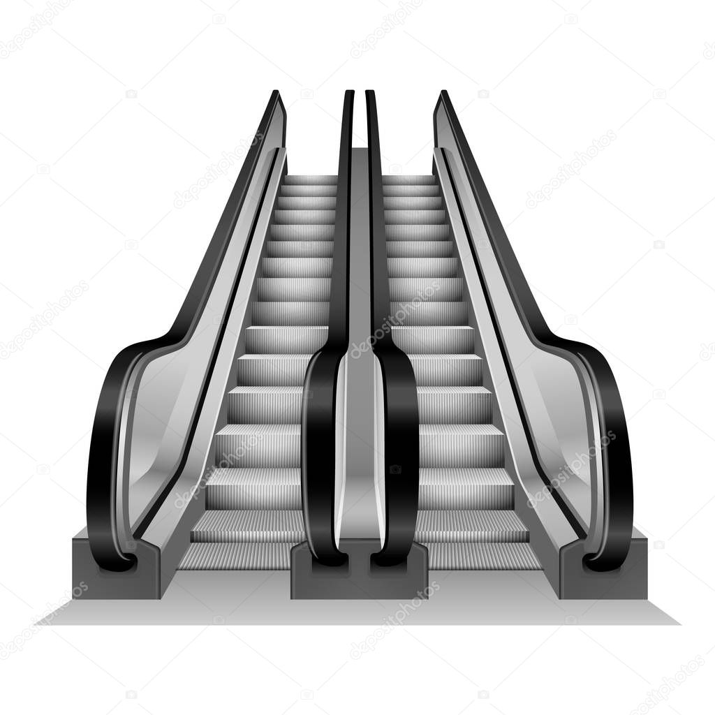 Escalator stairs mockup, realistic style