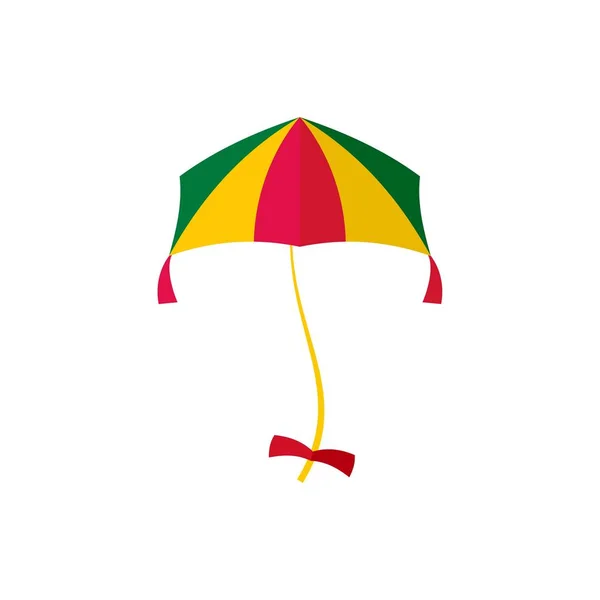 Meisje kite pictogram, vlakke stijl — Stockvector