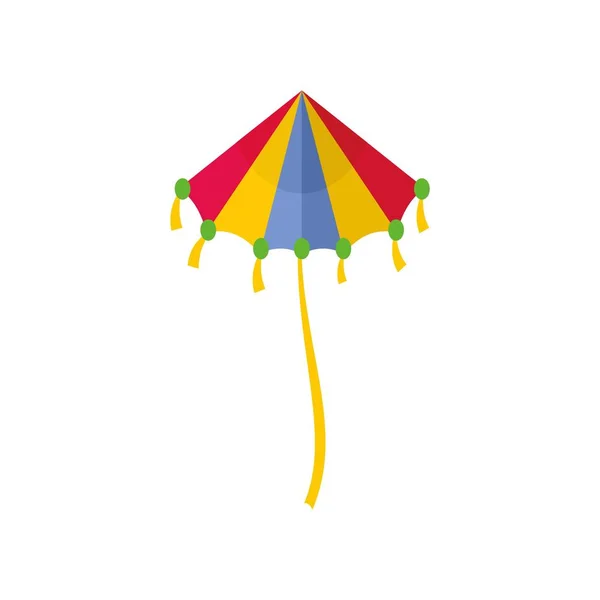 Icône cerf-volant arc-en-ciel, style plat — Image vectorielle