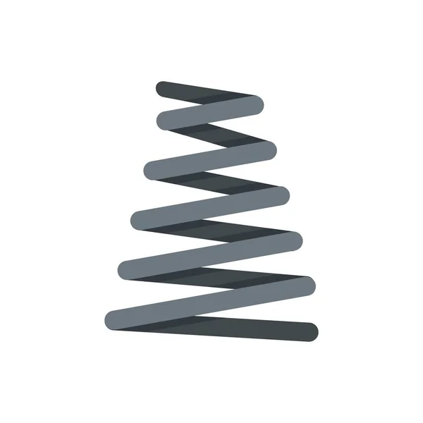 Ícone de bobina de mola de metal, estilo plano — Vetor de Stock