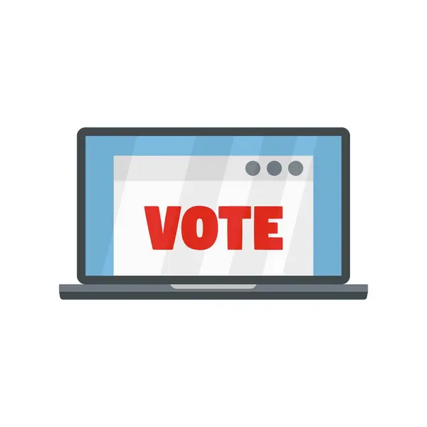 Online vote icon, flat style — Stock Vector