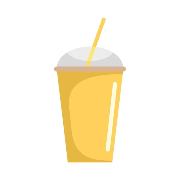 Bananen-Smoothie-Symbol, flacher Stil — Stockvektor