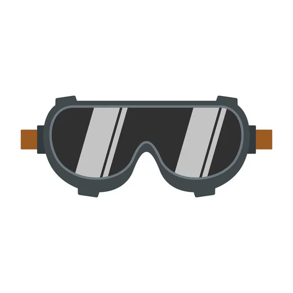 Ícone de óculos de trabalhador de soldagem, estilo plano — Vetor de Stock
